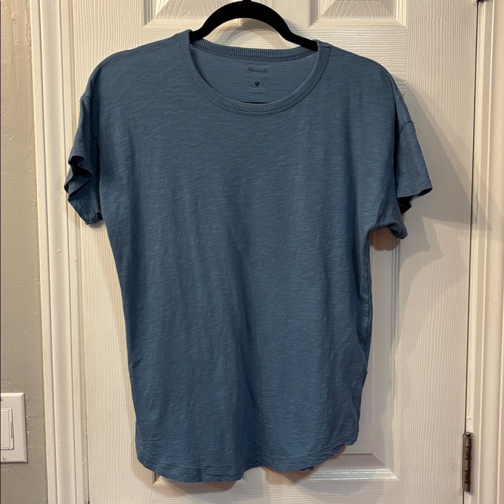 Madewell Blue Gray Whisper Crewneck Cotton Tee